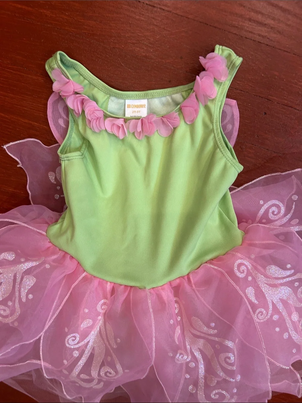 Gymboree Green and Pink Flower Tutu Dress